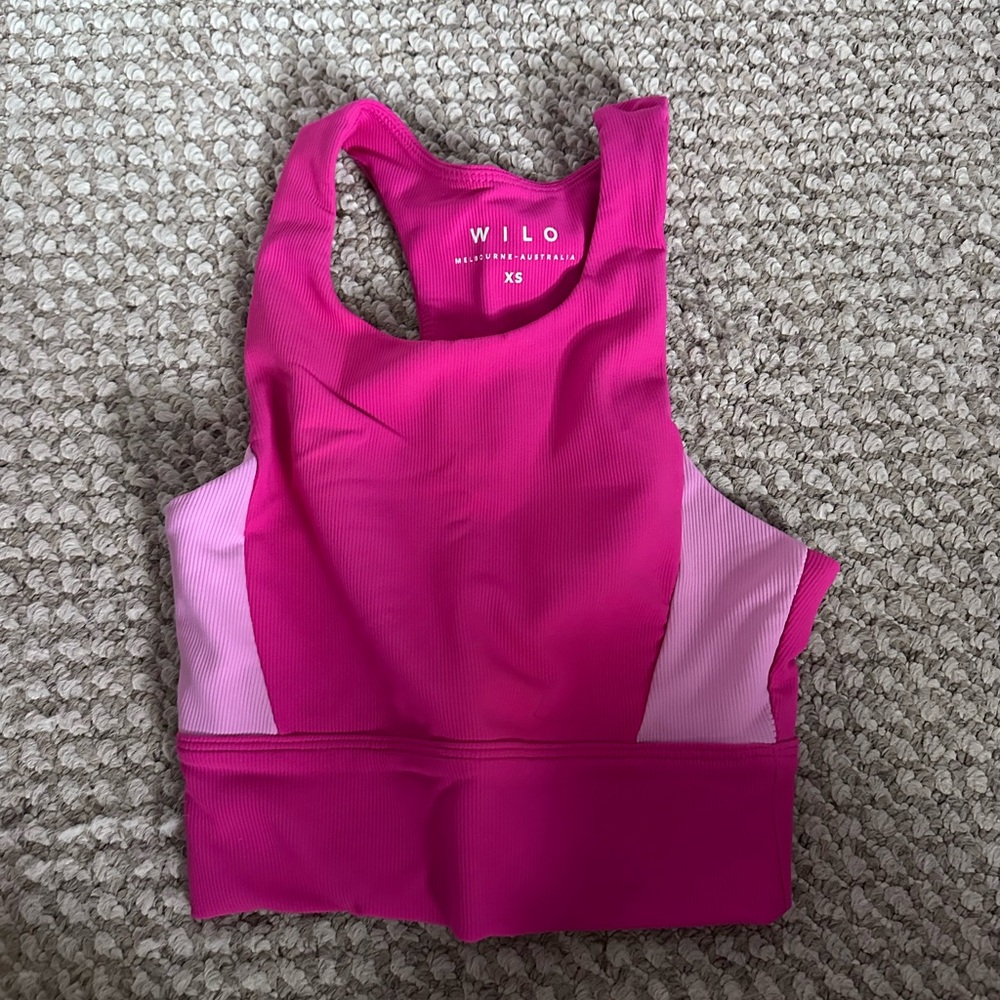 Hot pink sports bra